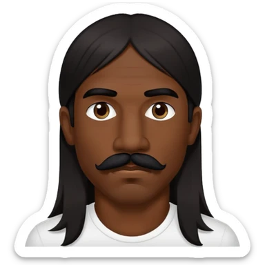 portrait of a man with long dark hair and mustache, inspired by Anthony Kiedis sticker
