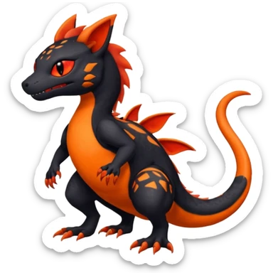 Magmatic furry Salandit-Noibat-Litten-Hybrid (Full body) sticker