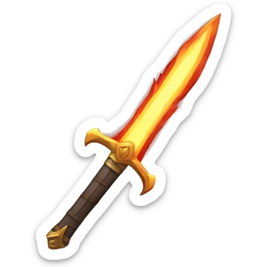 generate a sword with a fire blade sticker
