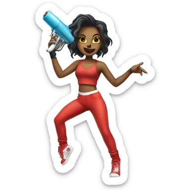 Raygun female break dancer sticker