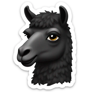 Color black lama  sticker