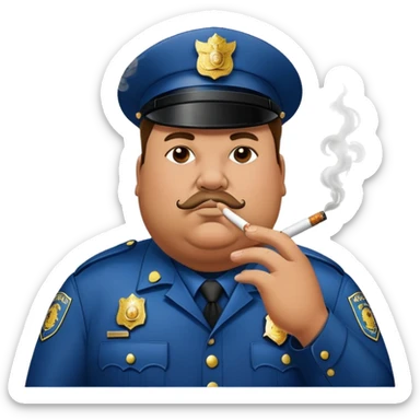 Fat cop smoking blunt  sticker