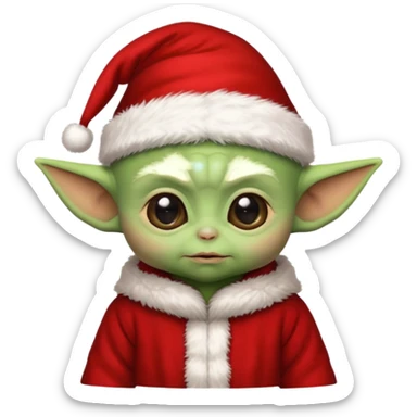 baby yoda santa sticker