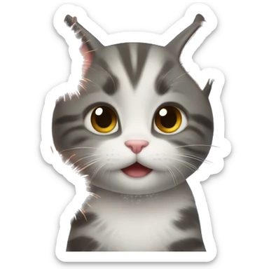 a kitten with fireworks  sticker