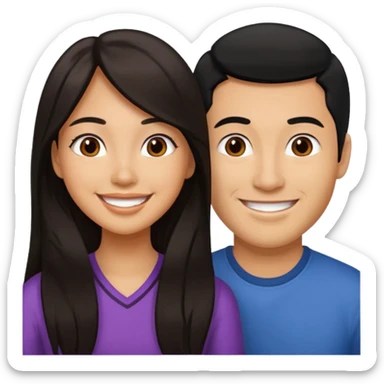 Hispanic woman with an asian guy sticker