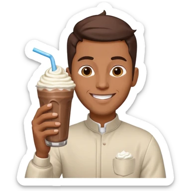 muslim man drinking milkshake sticker