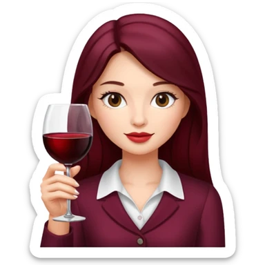 Jennie holding a wine glass sticker