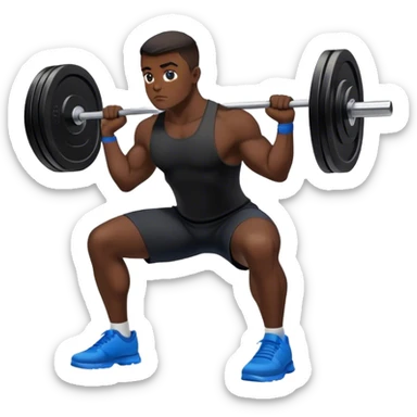 black clothes blue shoes barbell squats sticker