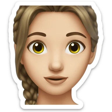 Girl have a brown hair green eyes and 17 years old  sticker