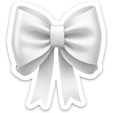 White ribbon bow sticker