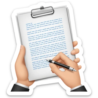 two hands passing a document sticker