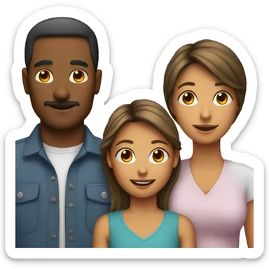 Mom dad and daughter  sticker