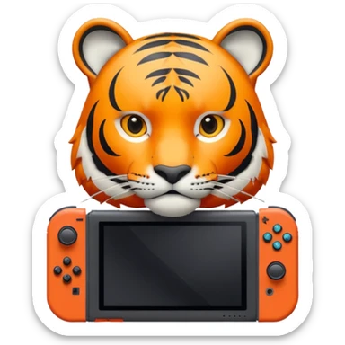 Tiger playing Nintendo switch  sticker