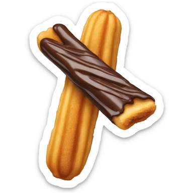 Churro with chocolate dipped tip sticker