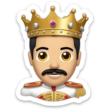 Freddie mercury with crown sticker