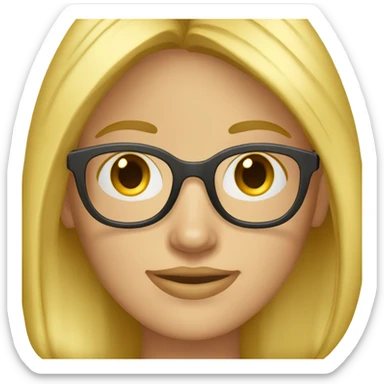 Bonjour, peux-tu générer un emoji d'une jeune femme de 35 ans blonde avec des lunettes rondes ? sticker