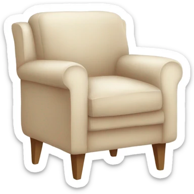 Beige Armchair with blanket and book sticker