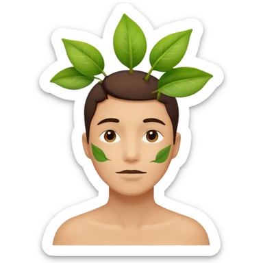 Combine this emoji 🥺 and this emoji 🌱 on its head sticker