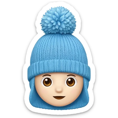 Hat with pompom light Blue sticker