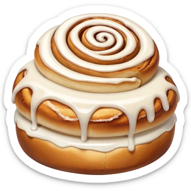  cinnamon roll with white glaze icing sticker