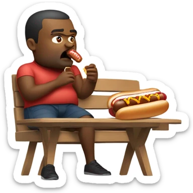 Fat man eating hot dogs  sticker