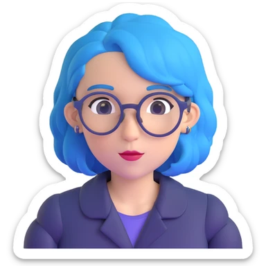 Michou, French YouTuber with blue hair and glasses sticker