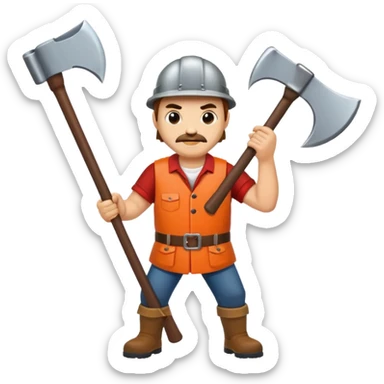 men with axes sticker