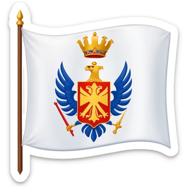 a white flag depicting the accurate Armenian coat of arms on it sticker