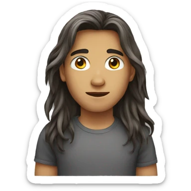 Long hair teenager boy sticker