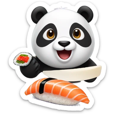 Panda eating nigiri sticker