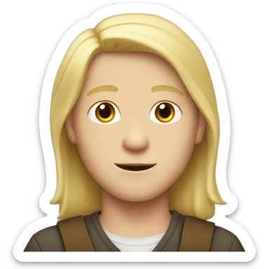 White boy with blonde middle part sticker