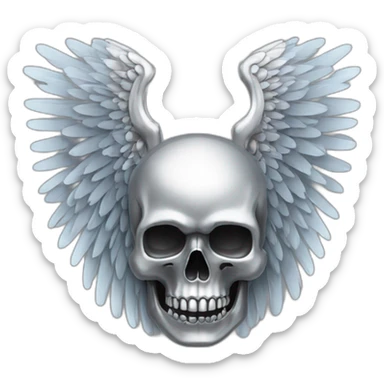 chrome-angel-wing-skull sticker