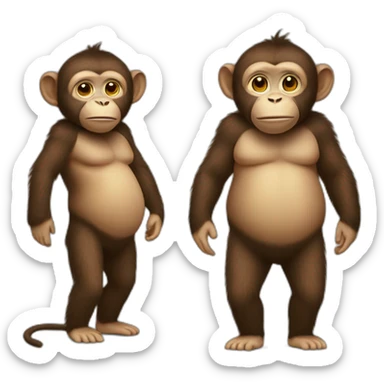 Monkey full body fat with clothes belly shows sticker