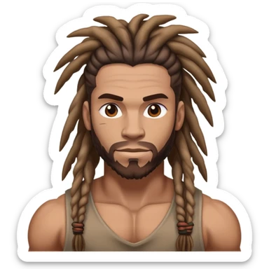 Homme muscler avec des tresses  sticker