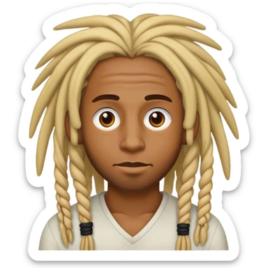 Brownskin guy with blonde dreads sticker