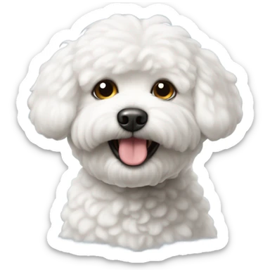 Bichon maltés con una coleta en la cabeza sticker