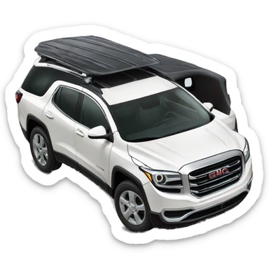 White gmc Acadia with a sunroof  sticker