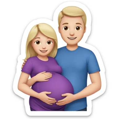 Boyfriend holding pregnant girlfriends belly sticker