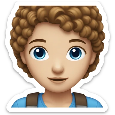 A Girl with Brown Hair and Blue eyes  sticker