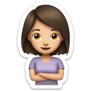 Brunette girl snuggling  sticker