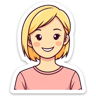 smiling blonde girl portrait sticker
