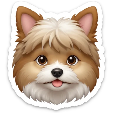 Morkie dog head tilt, big eyes sticker