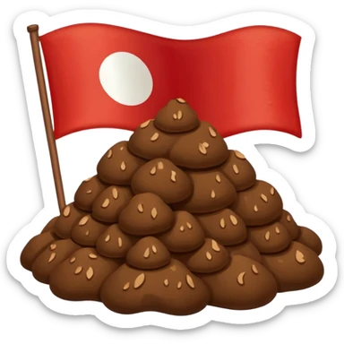 Indonesian flag but poop in middle sticker