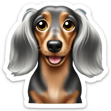 Dapple dachshund long hair sticker