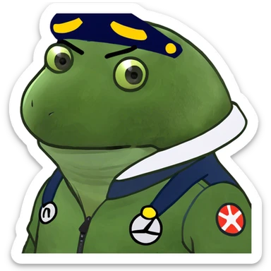 bufo dressed as pilot, zoomed out sticker