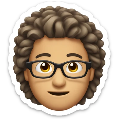 Jorge face wth hair and glasses sticker