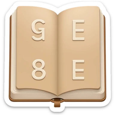 minimal flat emoji of a German language textbook titled “Grammar A1–B1”, clean modern cover, simple beige and white tones, crisp vector lines, elegant academic look, transparent background sticker