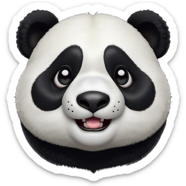 Cinematic Comical Panda Portrait Emoji, Head tilted dramatically with an exaggeratedly amused expression, featuring a striking black and white Fur with a quirky, playful expression and wide, expressive eyes filled with humorous disbelief, Simplified yet hilariously expressive features, highly detailed, glowing with a slightly sassy glow, high shine, dramatic yet playful, stylized with an air of cheeky charm, bright and endearing, soft glowing outline, capturing the essence of a spirited and over-the-top panda, so meme-worthy it feels like it could roll its eyes into internet fame instantly! sticker