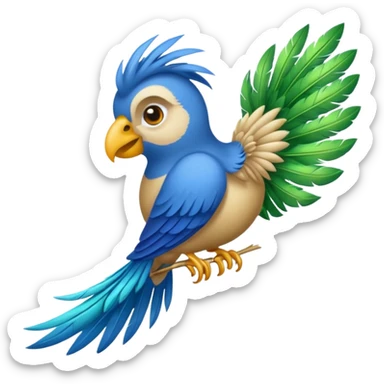 Crée un emoji de l'oiseau de la paille en queue sticker