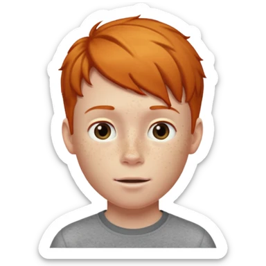 ginger boy with straight hair lifted upwards sticker
